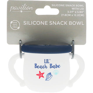 Beach Babe 3.5" Silicone Snack Bowl with Lid