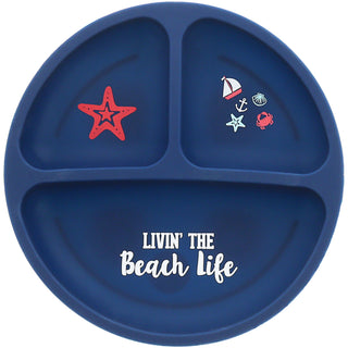 Beach Life 7.75" Divided Silicone Suction Plate