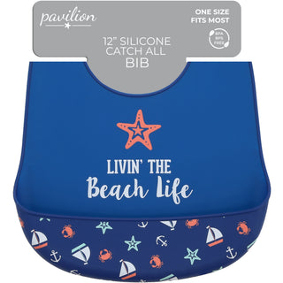 Beach Life 12" Silicone Catch All Bib