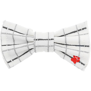 White Checkered 3" x 1.75" Canvas Pet Bow Tie