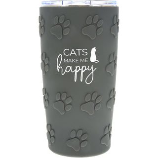 Cats 20 oz Travel Tumbler with 3D Silicone Wrap