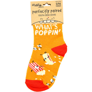 Popcorn M/L Youth Cotton Blend Crew Socks