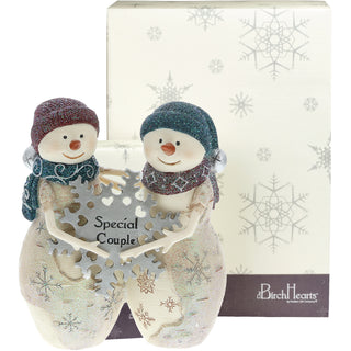 Special Couple 4.5" Snowcouple Holding a Snowflake