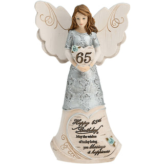 65th Birthday 6" Angel Holding Heart