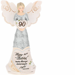 90th Birthday 6" Angel Holding Heart