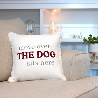 Dog Sits Here 18" Throw Pillow Cover