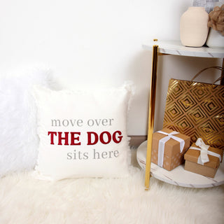 Dog Sits Here 18" Throw Pillow Cover