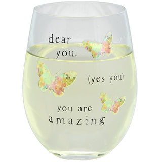 Dear You 18 oz Stemless Wine Glass