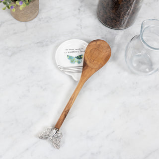 Mother 4" Spoon Rest with Decorative Bamboo Spoon