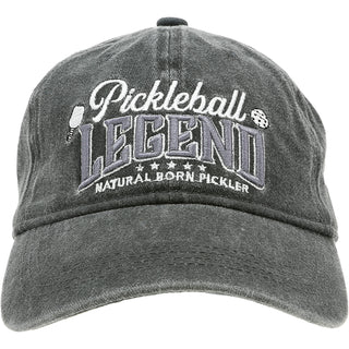 Pickleball Dark Gray Washed Cotton Twill Hat