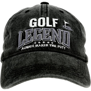 Golf Black Washed Cotton Twill Hat