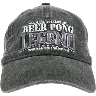 Beer Pong Dark Gray Washed Cotton Twill Hat