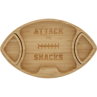 Attack the Snacks Bamboo Serving Board with Dip Bowls