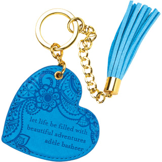 Amalfi Blue Vegan Leather Keychain
