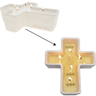 Bless This Home 12 oz - 100% Soy Wax Reveal 5 Wick Candle Scent: Saddle