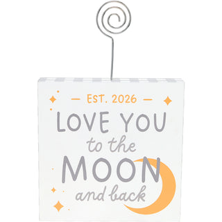 Love You 5" MDF Plaque with Photo Clip