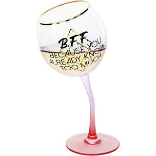 B.F.F. 11 oz Tipsy Stemmed Wine Glass