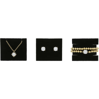 3 Days of Gold Sparkle 18K Gold Plated Cubic Zirconia Necklace, Bracelet, and Earrings Set