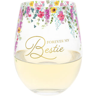 Forever Bestie Gift Boxed 17 oz Stemless Wine Glass