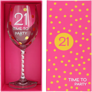 21 Gift Boxed 16 oz Crystal Wine Glass