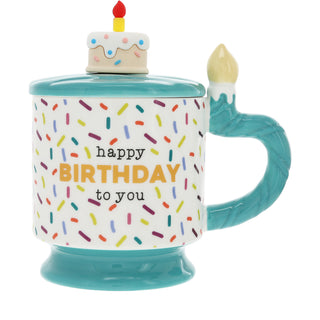 Happy Birthday 14 oz Mug with Birthday Cake Lid