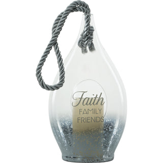 Faith 11.5" Smoke Glass Lantern