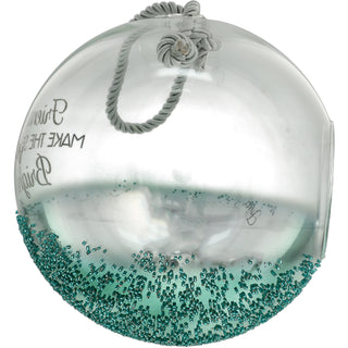 Holiday Friends 9.5" Emerald Beaded Glass Lantern