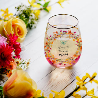 Mom 20 oz Stemless Wine Glass