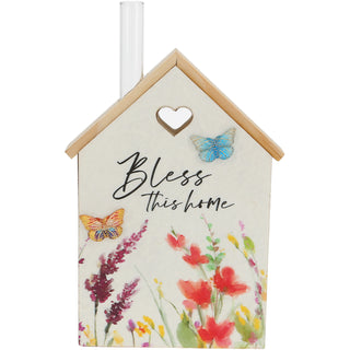 Home 7" MDF House Plaque with Vase