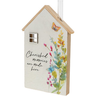 Memories 8.75" MDF House Plaque with Vase