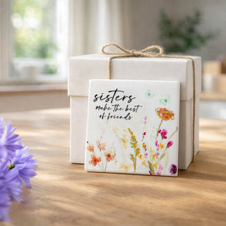 Sisters 4" Ceramic Coaster