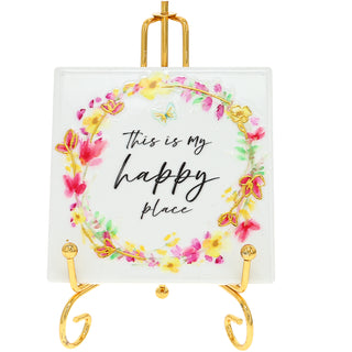 Happy Place 4" Ceramic Coaster