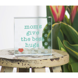 Best Hugs 3" x 3" Glass Plaque