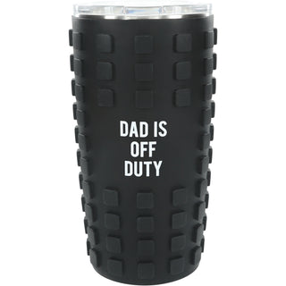 Dad Off Duty 20 oz Travel Tumbler with 3D Silicone Wrap