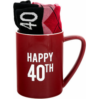 Happy 40th 18 oz Mug and Sock Set