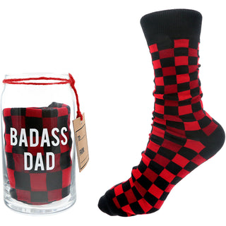 Badass Dad 16 oz Beer Can Glass and Sock Set