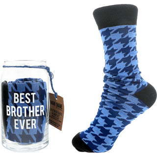 Best Brother 16 oz Beer Can Glass and Sock Set