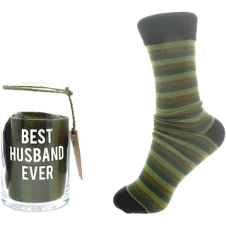 Best Husband 16 oz Beer Can Glass and Sock Set