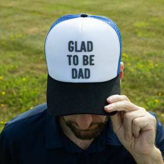 Glad to be Dad Royal Blue Mesh Adjustable Trucker Hat