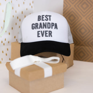 Best Grandpa Gray Mesh Adjustable Trucker Hat