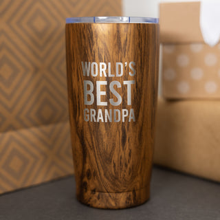 Grandpa 20 oz Wood Finish Stainless Steel Travel Tumbler