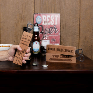 Best Dad Ever 2" x 7" Wooden Bottle Opener