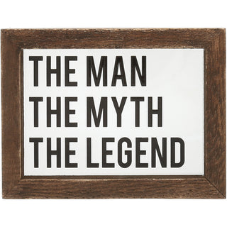 The Man 4" x 3" Wood Framed Glass Plaques