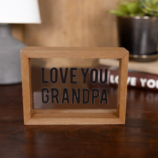 Love You Grandpa 5.5" x 4" Wood Framed Glass Plaques