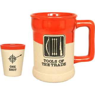 The Hunter 15 oz Ceramic Stein & 2 oz Shot Glass Set