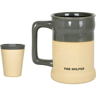 The Golfer 15 oz Ceramic Stein & 2 oz Shot Glass Set