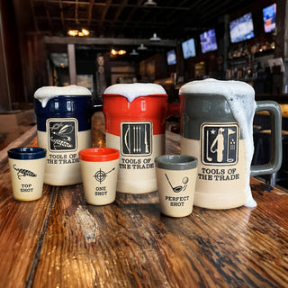 The Golfer 15 oz Ceramic Stein & 2 oz Shot Glass Set