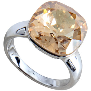 Isabel Crystal Golden Shadow Size 7 Ring with 0.5" Crystal made from Austrian Crystals