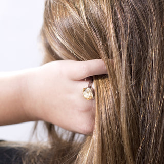 Isabel Crystal Golden Shadow Size 7 Ring with 0.5" Crystal made from Austrian Crystals