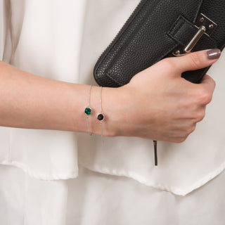 Liza Birthstone January Garnet 6.5"-7.625" Crystal Bracelet made from Austrian Crystals